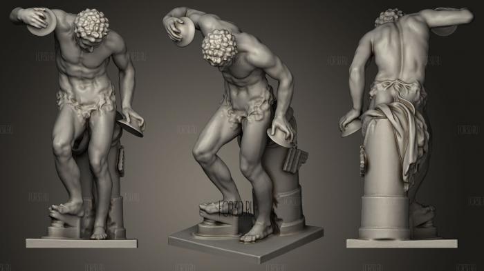 Faun with cymbals stl model for CNC